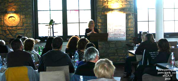 Johanne Vaillancourt at the Seminar on the Behavior of Pet Parrots in Luxembourg in 2008.