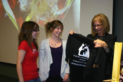 Photos of Johanne Vaillancourt at St-Hyacinthe CEGEP in 2010.