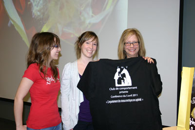 Photos of Johanne Vaillancourt at St-Hyacinthe CEGEP in 2010.