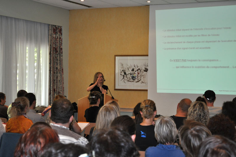 Johanne Vaillancourt at Fontainebleau in 2011 to speak on parrots.