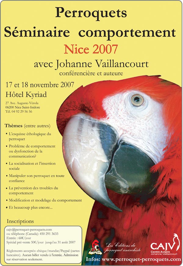 Poster of the Nice Seminar on parrots.