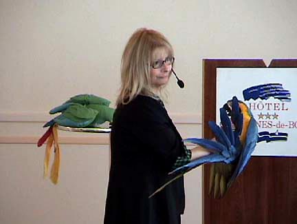 Johanne at the Swiss Seminar on parrots. 