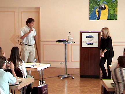 Johanne at the Swiss Seminar on parrots. 
