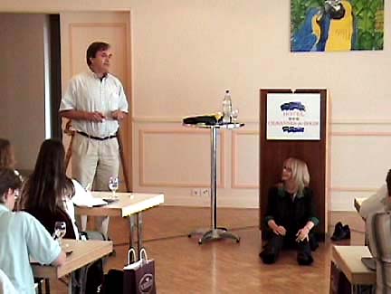 Johanne at the Swiss Seminar on parrots. 