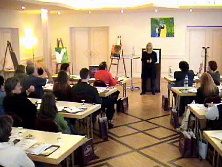 Johanne at the Swiss Seminar on parrots. 